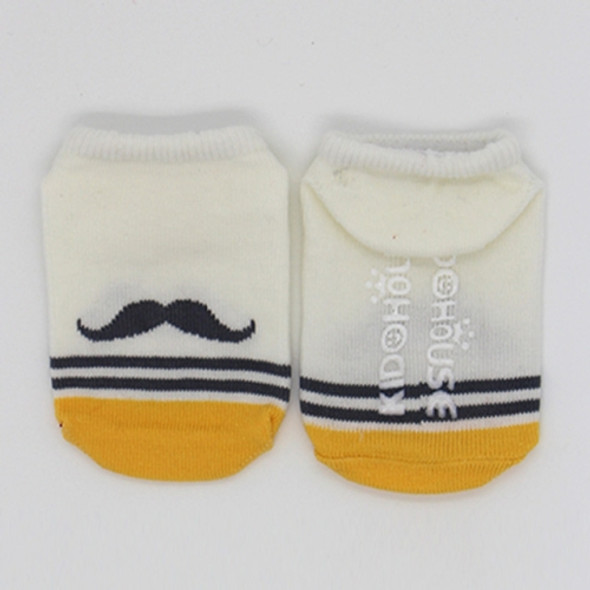 3 Pairs Cotton Children Baby Invisible Silicone Anti-skid Boat Socks, Kid Size:M(beard)