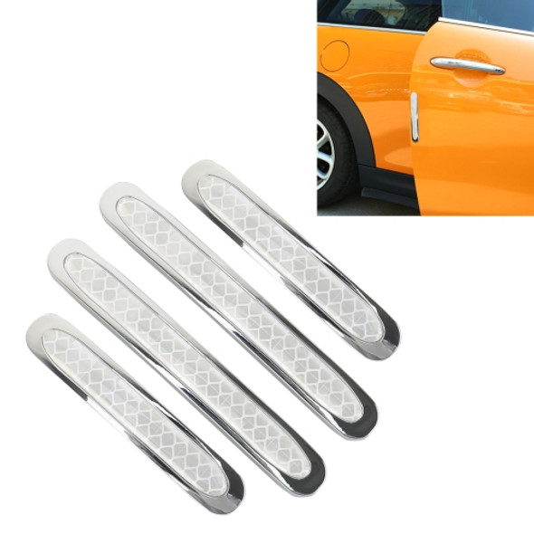 4 PCS Car Door Side Guard Anti Crash Strip Car Exterior Avoid Bumps Collsion Impact Protector Fashion Design Car Sticker(White)