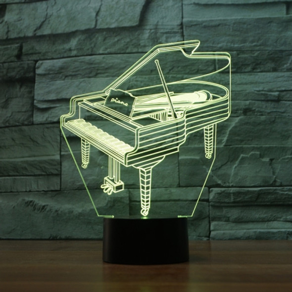 Piano Shape 3D Colorful LED Vision Light Table Lamp, USB & Battery Version