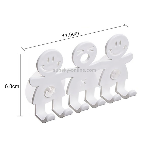 5 PCS Cute Smiley Suction Cup Hanging Toothbrush Holder Plastic Small Person Teeth Holder