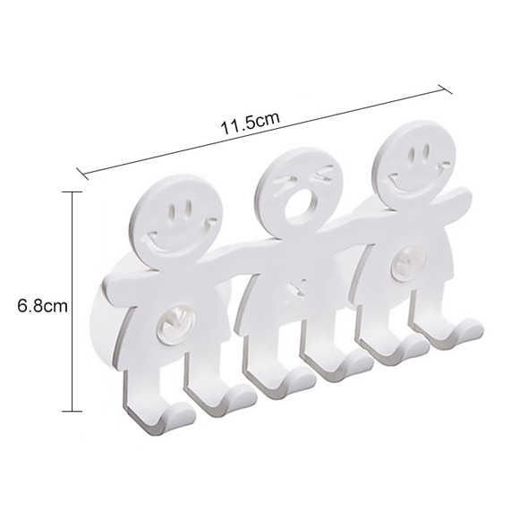 5 PCS Cute Smiley Suction Cup Hanging Toothbrush Holder Plastic Small Person Teeth Holder