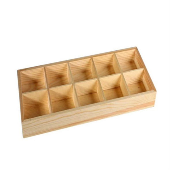 Succulent Wooden Storage Box Landscape Garden Decoration, Specification:10 Cells