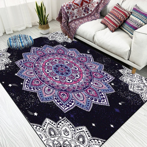 National Style Abstract Dark Blue Art Carpets Living Room Bedroom Floor Mat, Size:60x90cm