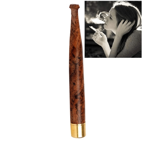 Ladies Twig Pull Rod Filter Can Wash Wood Sandalwood Long Cigarette Holder, Specifications:5 mm Fine Smoke(Flower Qi Nan A102)
