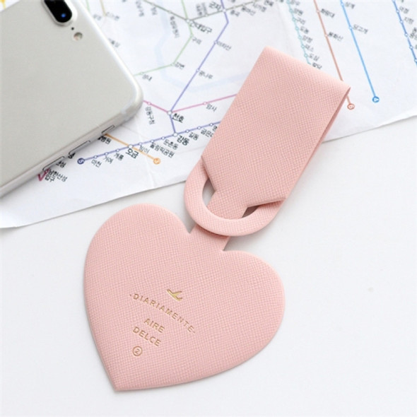 6 PCS Love Shape Luggage Tag Travel Pass Name Card Tag(Pink)