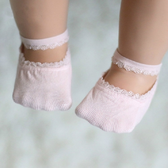 Lace Children Invisible Cotton Socks Baby Princess Sailoat Socks, Size:L(1243 Pink)