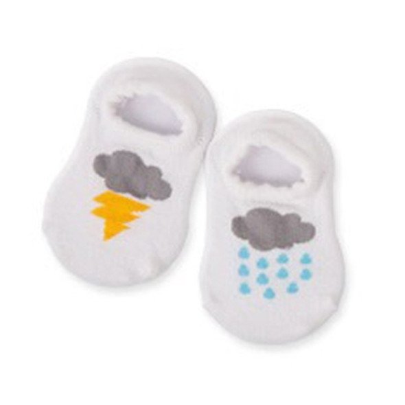 3 Pairs Cotton Children Baby Invisible Silicone Anti-skid Boat Socks, Kid Size:M(white lightning)