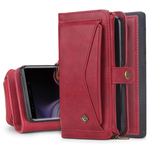 For Galaxy Note 9 POLA Multi-function TPU + PC Magnetic Horizontal Flip Leather Case with Holder & Card Slots & Wallet & Photo Frame(Red)