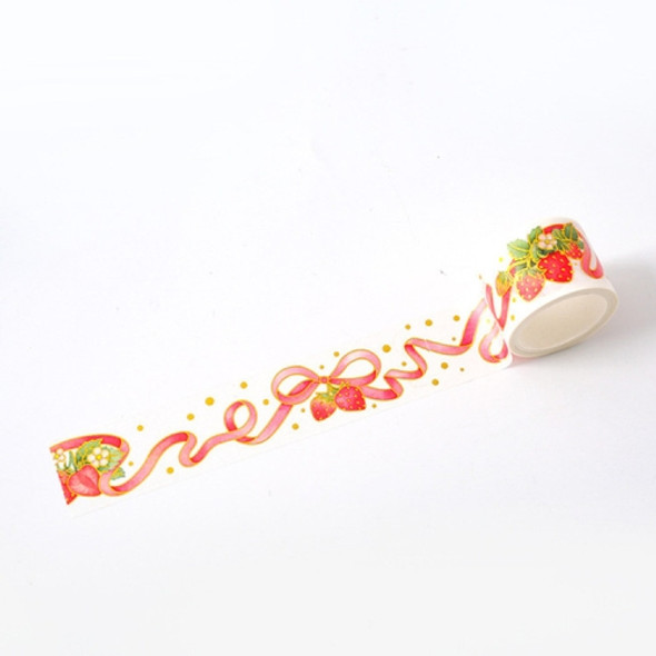 Bronzing Paper Tape Cute Strawberry Series Handbook Diary DIY Decorative Tape(Bow)