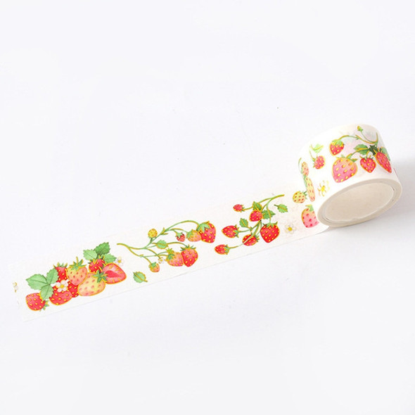 Bronzing Paper Tape Cute Strawberry Series Handbook Diary DIY Decorative Tape(Branches and Leaves)