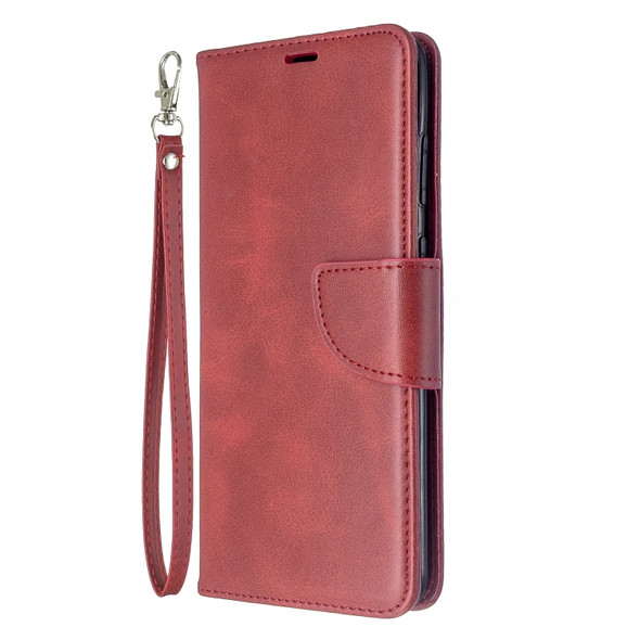 For Galaxy S20 Ultra Retro Lambskin Texture Pure Color Horizontal Flip PU Leather Case with Holder & Card Slots & Wallet & Lanyard(Red)