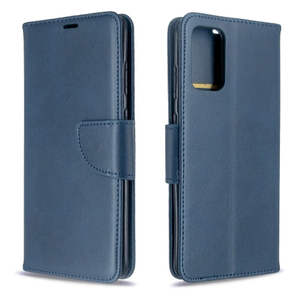 For Galaxy S20 Ultra Retro Lambskin Texture Pure Color Horizontal Flip PU Leather Case with Holder & Card Slots & Wallet & Lanyard(Blue)