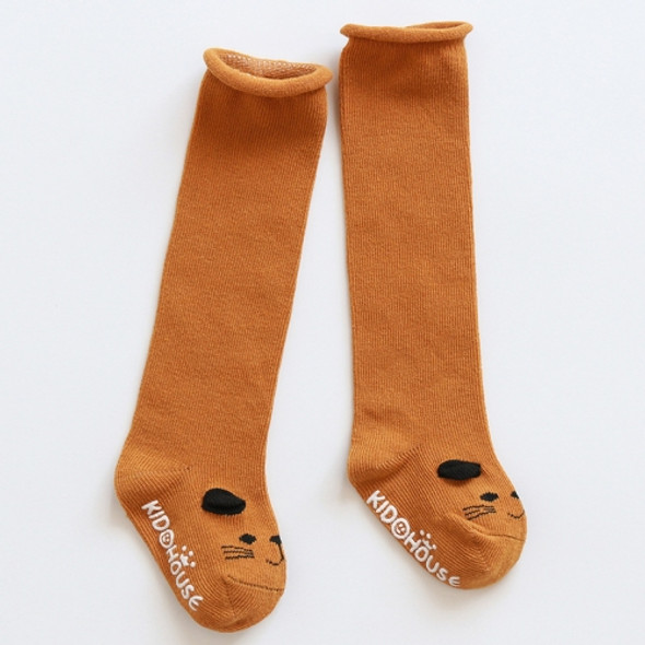 Autumn And Winter Baby Thigh Socks Curling Loose Mouth Children Cartoon Non-Slip Toddler Socks, Size:M(Brown Mouse)