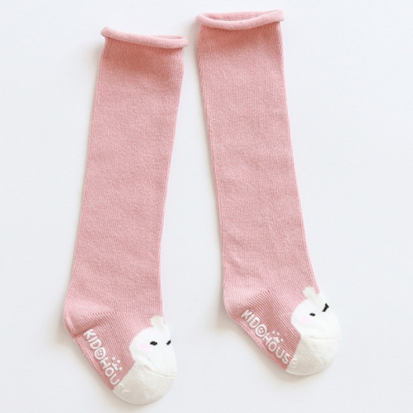 Autumn And Winter Baby Thigh Socks Curling Loose Mouth Children Cartoon Non-Slip Toddler Socks, Size:M(Pink Rabbit)