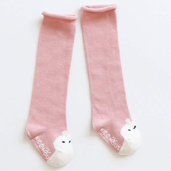 Autumn And Winter Baby Thigh Socks Curling Loose Mouth Children Cartoon Non-Slip Toddler Socks, Size:M(Pink Rabbit)