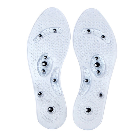 One Pair Breathable Running Shock Absorption Massage Insole, Size:L About 29cm(Transparent)