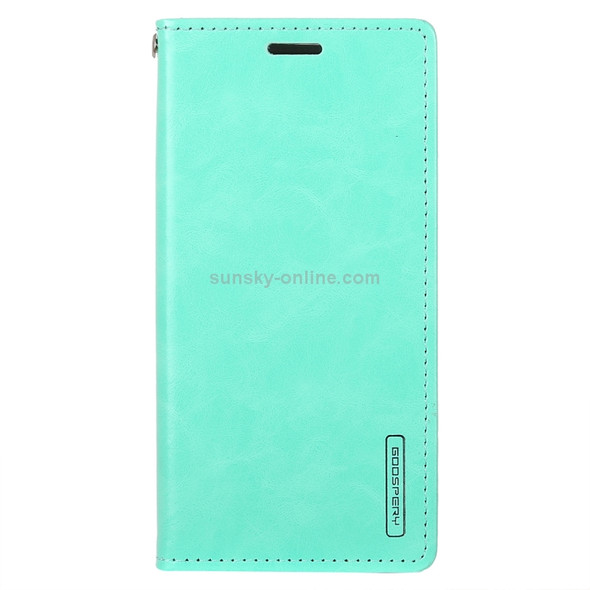 GOOSPERY BLUE MOON FLIP Series Crazy Horse Texture Horizontal Flip Leather Case for Galaxy S10+, with Holder & Card Slots & Wallet (Mint Green)