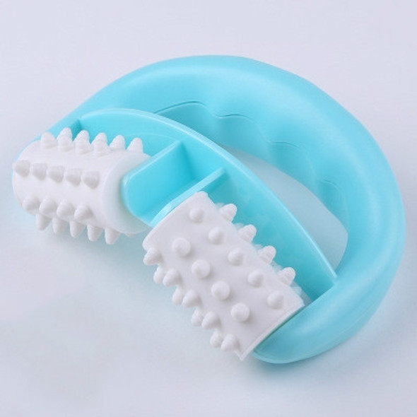 T9142 Plastic Manual Two-wheel Massager Round Handle Massager(Blue)