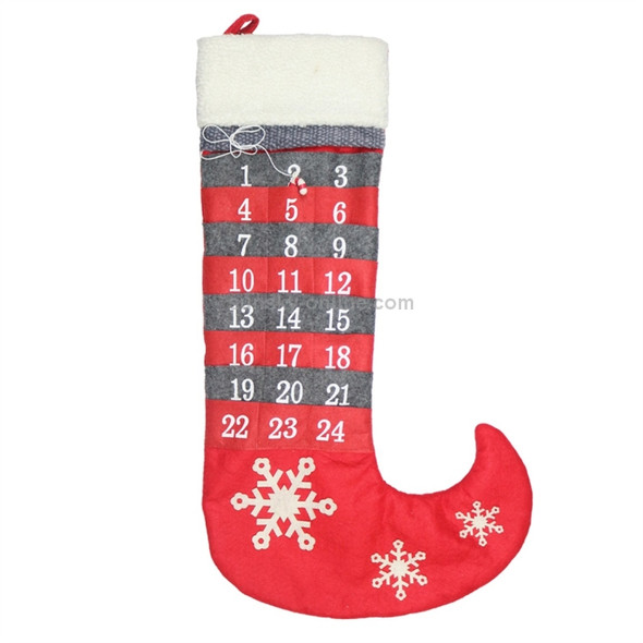 2 PCS CX20219 Christmas Countdown Calendar Sock Christmas Pendant Decoration