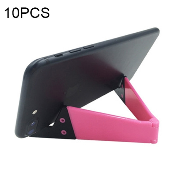 10 PCS V Shape Universal Mobile Phone Tablet Bracket Holder (Pink)