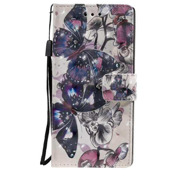 For Galaxy Note 10 3D Painted Pattern Horizontal Flip Leather Case, with Wallet & Holder & Card Slots & Lanyard(Black Butterfly)