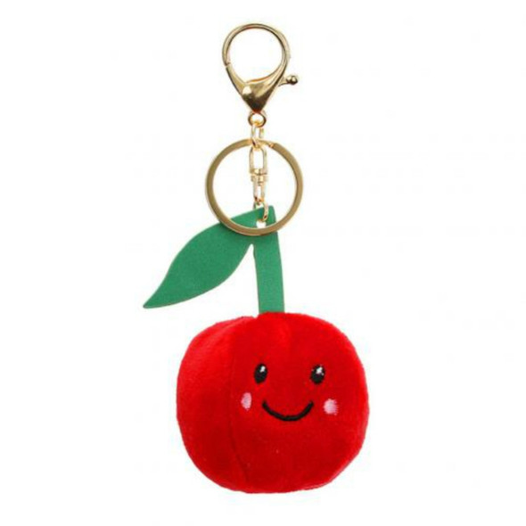 Cute Expression Fruit and Vegetable Plush Doll Keychain Bag Pendant(Apple)
