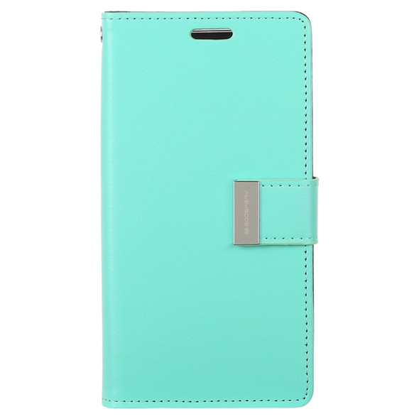 GOOSPERY RICH DIARY for Galaxy S10e PU + TPU Crazy Horse Texture Horizontal Flip Leather Case with Card Slots & Wallet(Mint Green)