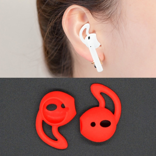 Wireless Bluetooth Earphone Silicone Ear Caps Earpads for Apple AirPods (Red)