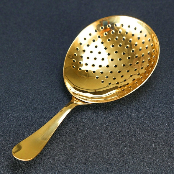 Stainless Steel Ice Filter Spoon Bartending Equipment, Specification:Tyrant Gold Without Holes