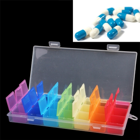 5 PCS 7 Days Plastic Pill Case Pill Organizer Medicine Box