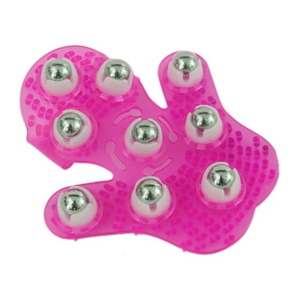 Thickened Palm-shaped Handheld Ball Meridian Massager(Magenta)