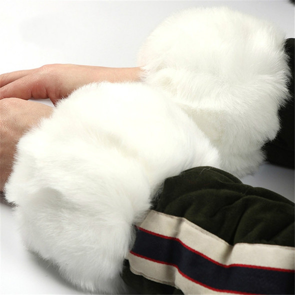 Imitation Rabbit Fur Wrist Sleeves Dual-use Anti-Flooding Sleeves, Size:One Size(White)