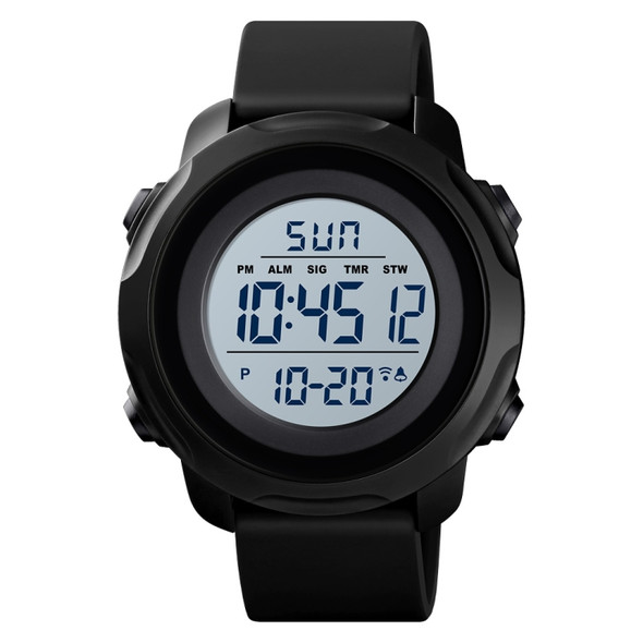 Skmei 1540 Fashion Outdoor Sports Large Dial Student Watch Multi Function Waterproof Mens Electronic Watch(Black White)