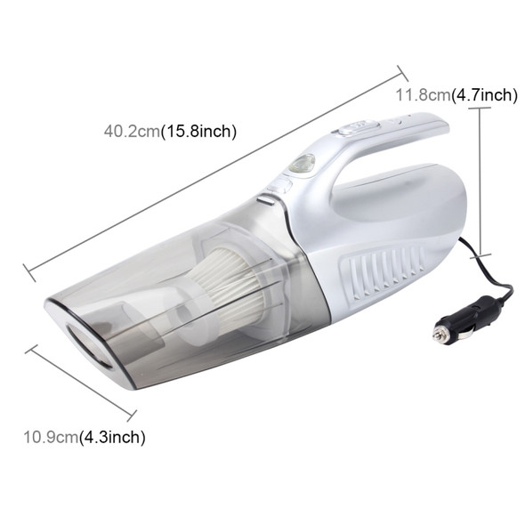 ZY-6601-B 12V 80W Car  Vacuum Cleaner Portable Handheld Vacuum Air Compressor with LED Light and Brush, Cable Length: 4.5m