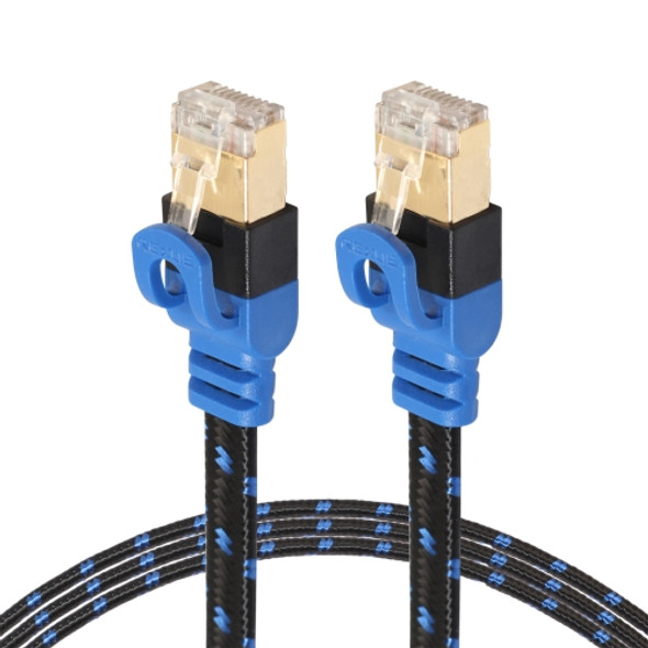 REXLIS CAT7-2 Gold-plated CAT7 Flat Ethernet 10 Gigabit Two-color Braided Network LAN Cable for Modem Router LAN Network, with Shielded RJ45 Connectors, Length: 8m