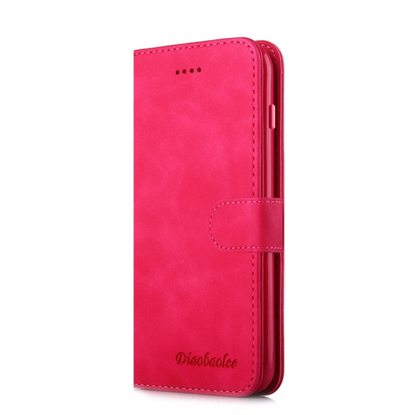 For Galaxy S10+ Diaobaolee Pure Fresh Texture Horizontal Flip Leather Case, with Holder & Card Slot & Wallet & Photo Frame(Red)