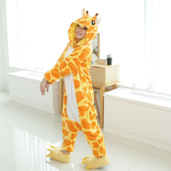 Adults Animal Pajamas Set Cartoon Women Men Winter Unisex Flannel Stitch Pajamas, Color:Deer(S)