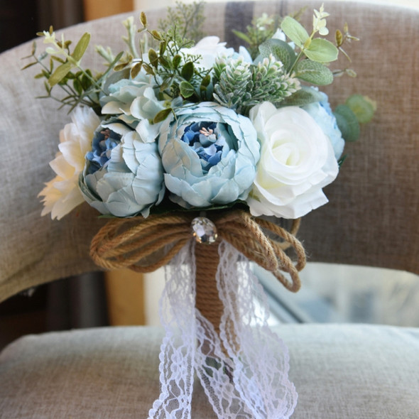 Romantic Simulation Bride Holding Flowers Wedding Accessories(Blue)