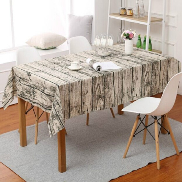 Imitation Bark Cotton Linen Tablecloth, Size:100x140cm(Wood Grain)