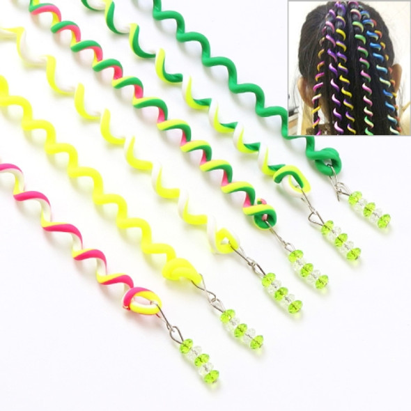 Rainbow Color Cute Girl Curler Hair Braid Styling Tools Hair Braid Roller Hair Accessory(Green)