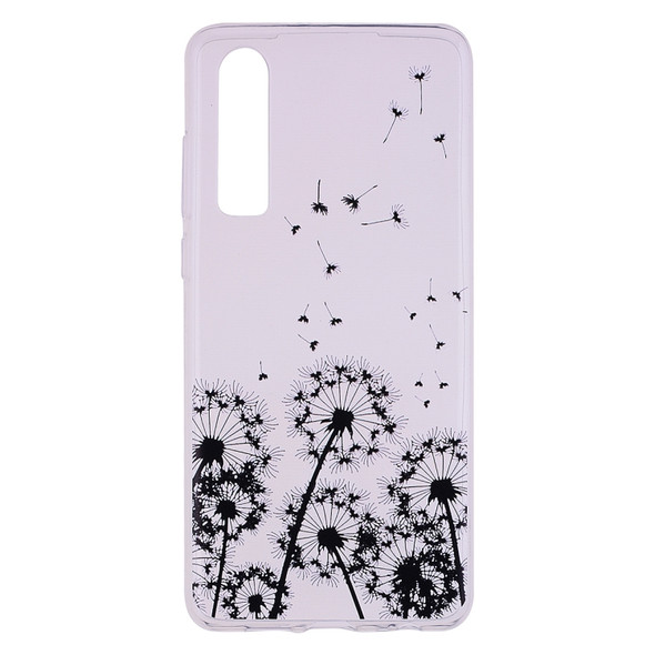 For Huawei P30 Coloured Drawing Pattern Highly Transparent TPU Protective Case(Dandelion)