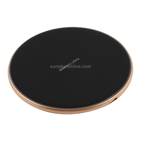 A-1 Round Shape Intelligent Qi Standard Wireless Charger, Support Fast Charging, For iPhone, Galaxy, Huawei, Xiaomi, LG, HTC and Other QI Standard Smart Phones(Black+Gold)