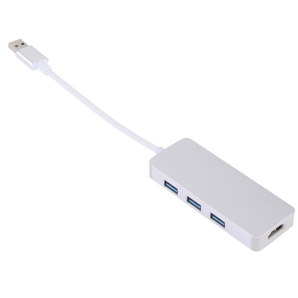 4 in 1 USB 3.0 to 3 x USB 3.0 + HDMI Adapter (Silver)