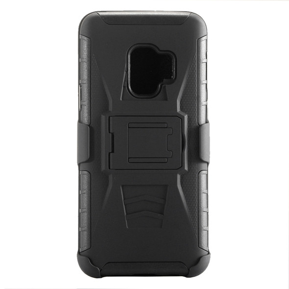 For Galaxy S9 PC + Silicone Back Clip Sliding Sleeve Protective Case(Black)