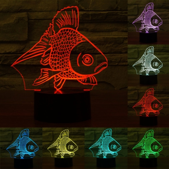 Goldfish Style 3D Touch Switch Control LED Light, 7 Color Discoloration Creative Visual Stereo Lamp Desk Lamp Night Light