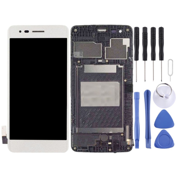 LCD Screen and Digitizer Full Assembly with Frame for LG K8 2017 US215 M210 M200N (Silver)