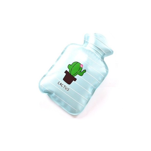 Cartoon Mini Water Injection Hot Water Bag Portable Hand Warmer, Color:Green Cactus