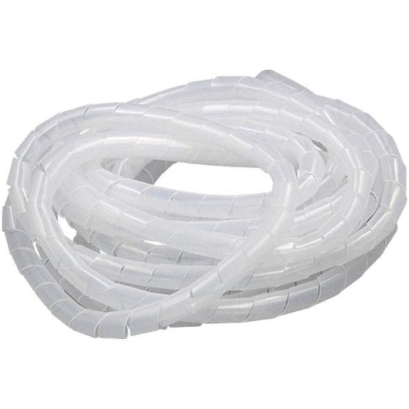 10m PE Spiral Pipes Wire Winding Organizer Tidy Tube, Nominal Diameter: 8mm(White)