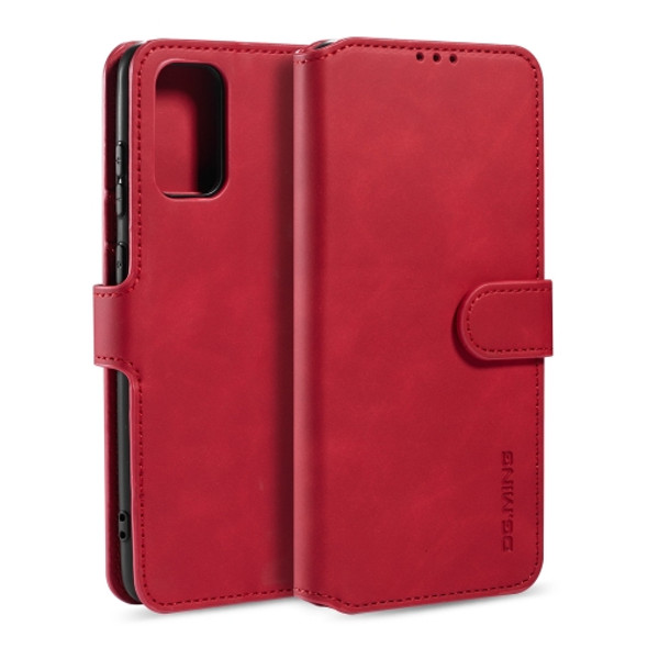 For Galaxy S20 Ultra DG.MING Retro Oil Side Horizontal Flip Case with Holder & Card Slots & Wallet(Red)