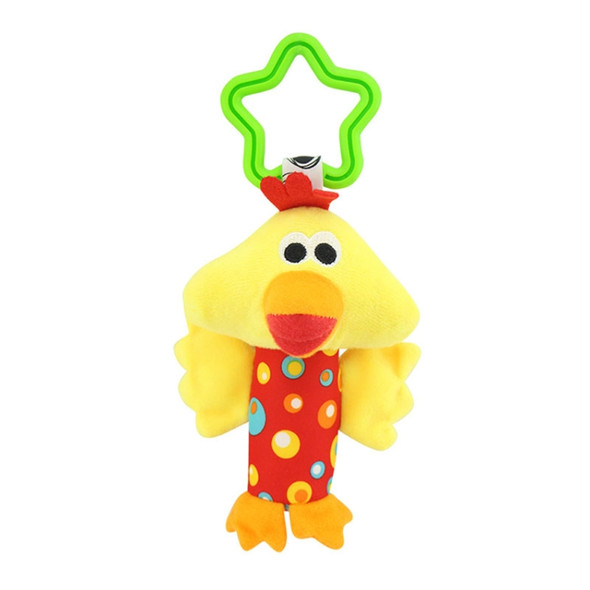 Baby Rattles Toys Stroller Hanging Soft Cute Animal Doll Crib Bed Hanging Bells Toys(Chicken)